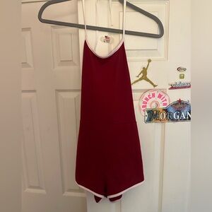 Burgundy halter top short One Piece